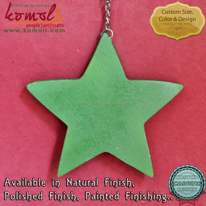 Ornamento de madera pintado con estrellas para Navidad, recortes de madera personalizados, decoraciones navideñas - Product Image 6
