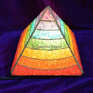 Pierre semi-précieuse sculptée européenne Artisanat Orgone Chakra Couche Pyramides Lampes Cadeau d'affaires Feng Shui Thèmes d'amour Pierre précieuse - Product Image 1