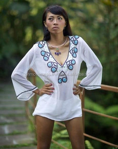 Caftan marocain silhouette droite décontracté tunique de plage brodée de pierre taille naturelle caftan marocain - Product Image 2