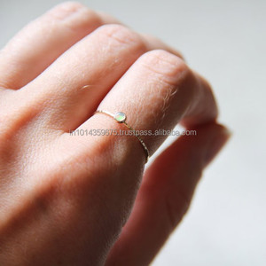 Wholesale Fashionable Gold Bezel Plating <b>Opal</b> Gemstone <b>Ring</b> With Diamond Adjustable Silver Jewelry for Weddings and Parties - Product Image 6