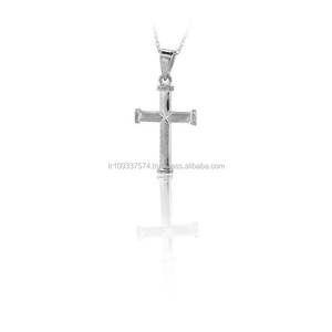 14K Solide Tri Couleur Or Simple Croix Tendance Charme Pendentif Religion Collier Fine Bijoux pour Femmes Fabriqué en Turquie - Product Image 2