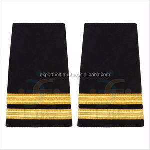 Épaulettes de pilote de ligne en gros, or/argent, 1, 2, 3, 4 bandes sur tissu noir ou bleu, accessoire d'uniforme de pilote fait main - Product Image 2