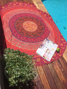 Mandala redondo playa tapiz Hippie tiro Yoga Mat toalla venta al por mayor lote redondo Mandala pared colgante playa tiro indio bohemio - Product Image 4