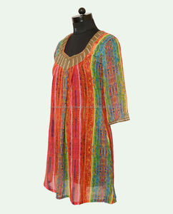 Último diseñador indio paquistaní ropa elegante Digital impreso viscosa ropa casual Kurti señoras escote hecho a mano - Product Image 2