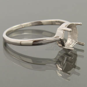 Solide 925 Argent pur Semi Monture Bague de Fiançailles Réglage Rond N'importe Quelle Taille NOUVEAU - Product Image 4