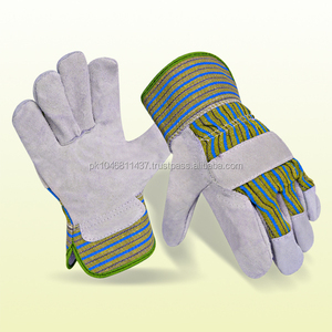 Equipo de protección personal de algodón y tiras de cuero de vaca de primera calidad, guantes de seguridad para las manos Rigger DE TRABAJO - Product Image 1