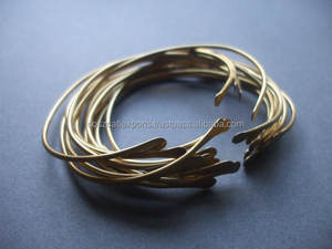 Vintage Sexy Bohemian <b>Gold</b> Plated Cuff <b>Bracelet</b> Smooth Skinny Oval Stacking Bangles Floating Pearl Bridal Jewelry Perfect Gift - Product Image 5