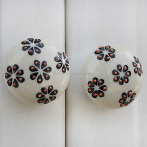 Tiradores decorativos de cerámica para cajones, tiradores de cerámica para cajones y cajones, color gris, para puertas de armarios de cocina, CK-933 de 4,44 cm, venta al por mayor - Product Image 4