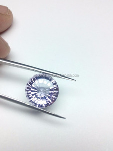 Pierre de taille concave riche en améthyste rose ronde de 12mm - Product Image 3