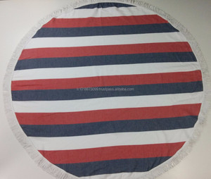 Serviette ronde Hamam pour hamameçon, produit antiparasitaire turc de turquie, rond, tissé et imprimé, suggestions, vente en gros - Product Image 5