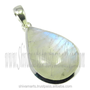 Haute qualité Vintage bijoux fins 925 en argent Sterling arc-en-ciel pierre de lune pendentif diamant or taille émeraude rhodium pendentifs breloques - Product Image 2