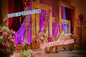 Decoración de escenario de boda asiática, conjunto de escenario de boda indio, escenario de boda moderno, a la venta - Product Image 3