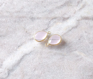 พลอยโมราสีชมพูเงินสเตอร์ลิงสี925พร้อมชุบทองรูปลูกแพร์ของขวัญที่ทันสมัยสำหรับการเชื่อมต่อแบบหนามเตยของเธอ - Product Image 5