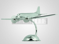 Modèle d'avion vintage DC3 en aluminium avec support |   Réplique décorative d'avion de bureau |   Décoration de bureau à domicile sur le thème de l'aviation