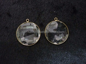 Coszcalt exporte 925 argent Sterling plaqué or Rose cristal Quartz Briolette connecteurs 10-35mm taille pierre précieuse tiers - Product Image 6