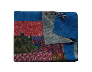 Couverture Double Taille Vintage Coton Sari Patchwork Kantha Quilt - Product Image 1