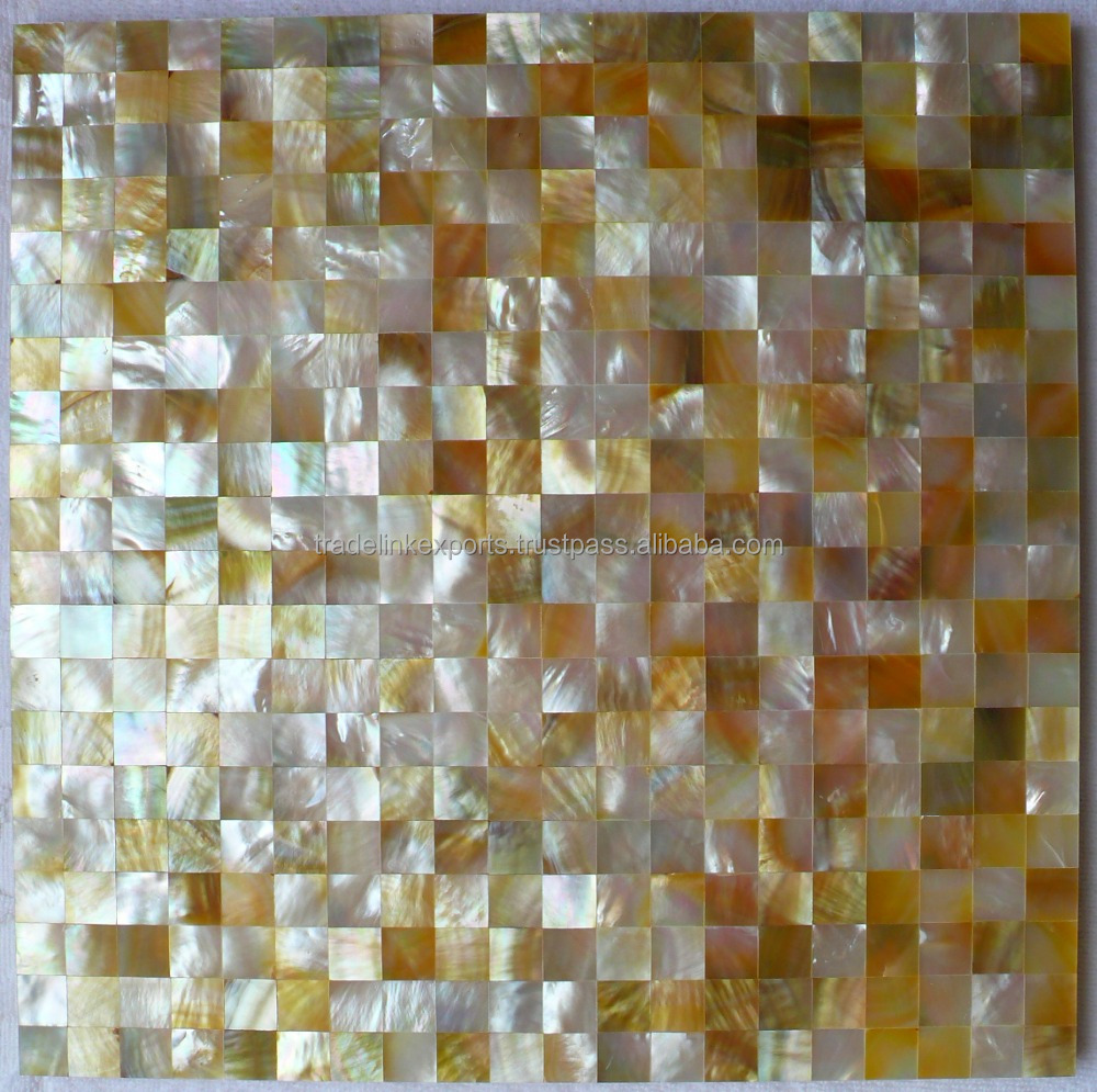 Золотая перламутровая квадратная бесшовная Морская ракушка эксклюзивная плитка