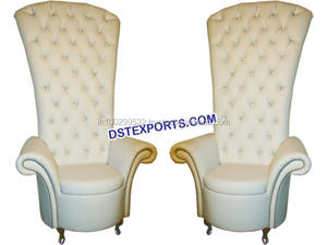 Chaises tricotées dorées de style mariage, chaises de mariée en métal et laiton/meubles de mariage - Product Image 5