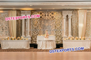 เวทีตกแต่งงานแต่งงานกับแผงเหรียญที่สวยงามเวทีแต่งงานอินเดีย Mughal ธีมเวทีแต่งงาน - Product Image 2
