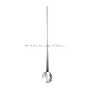 Cuillère à mélanger pour boissons en acier inoxydable Agitateur de paille Pilon à cocktail Accessoires de bar réutilisables écologiques et confortables - Product Image 2