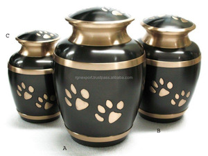 Urnes de crémation en laiton pour animaux de compagnie avec pattes imprimées, urne commémorative pour les cendres d'animaux de compagnie fabricant d'urne pour animaux de compagnie pour les restes de crémation - Product Image 2