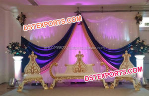 Siège de mariage indien doré, siège de styliste, 14 pièces, mobilier Style im, pour mariage - Product Image 2