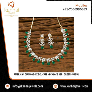 Collier délicat en diamant, ensemble de colliers américains CZ, vert, offre spéciale - Product Image 2