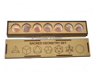 Rose Quartz Geometry Set With <b>Long</b> <b>Box</b> - Product Image 1