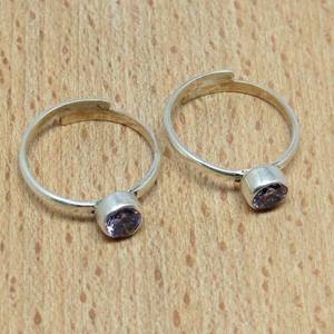 Anillo de plata de primera ley con forma de dedo para mujer, sortija, plata esterlina 925, Circonia cúbica, zirconia, circonita, zirconita, color púrpura, moda india - Product Image 2