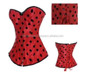 Macheda-Corset en coton Spandex, Bustier Vintage pour femmes, à pois noir et blanc, nouvelle mode, tendance - Product Image 2