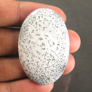 Charmant cabochon de poire d'agate dendritique naturelle Cabochon de pierres précieuses en vrac pour la fabrication de bijoux de bague et de boucle d'oreille - Product Image 1