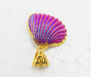 Natural Shell 18K Gold Plated Cute Children's Single Bail Fashionable Gift Jewelry Necklace Connector Pendant - Product Image 4