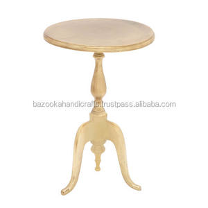 ALUMINIUM GUÉRIDON FORME RONDE DORÉ TABLE, TABLE BASSE EN ALUMINIUM - Product Image 1