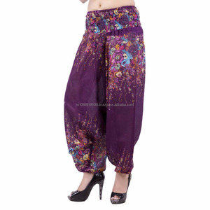 กางเกงโยคะทรงฮาเร็มกางเกงโยคะสไตล์ยิปซีกินี่ Ali Baba กางเกงยืดหยุ่น Aladdin กางเกงโยคะยิปซีสำหรับพิมพ์ลายดอกไม้ - Product Image 2