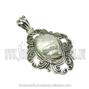 Pendentif perle d'eau douce en argent sterling 925 Nouveau design Bijoux fins avec placage au rhodium pour vêtements de fête et cadeau lui donnant - Product Image 2