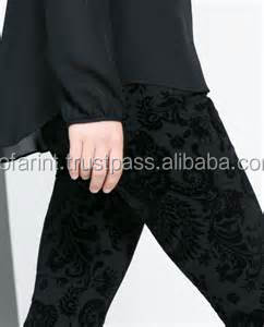 Pantalones vaqueros de flocado suave para mujer, mallas de flocado y pantalón vaquero flocado - Product Image 3