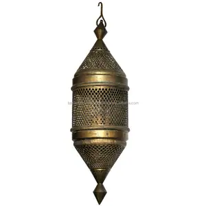 Linterna de Metal colgante marroquí, lámpara antigua marroquí