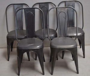 เก้าอี้รับประทานอาหารเหล็กน้ำหนักเบาสไตล์วินเทจอุตสาหกรรมย้อนยุคสไตล์โบราณสำหรับบ้านร้านอาหารโรงแรมใช้งานกลางแจ้ง - Product Image 1