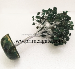 Árbol de piedras preciosas de Jade verde, Base de orgonita, Ágata decorativa INDIA, árbol de Navidad, 2018 - Product Image 1