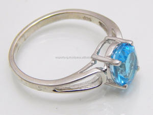 Anillo de plata con piedras preciosas de ágata azul menos, joyería de plata de ley 925, anillos de compromiso de boda para mujer - Product Image 3