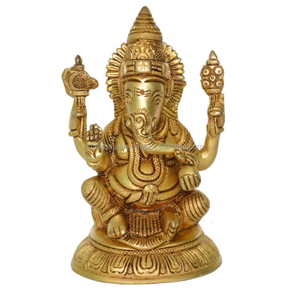Religieuze Messing Standbeeld Van Lord Ganesh. Home Decor Indiase Handgemaakte Craft