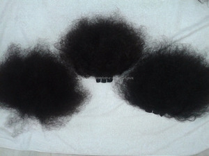 Pelo Rizado virgen, extensiones de cabello humano de templo puro, mechones de pelo indio sin procesar, pelo de la India con cutícula alineada - Product Image 3