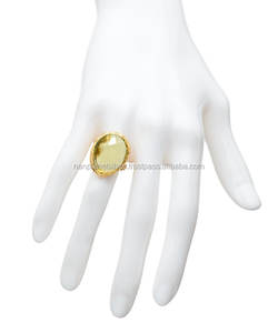 Anillo de plata de ley unisex, conjunto de bisel de forma ovalada de cuarzo Limón, piedra preciosa cruzada para boda, fiesta de aniversario, Idea de regalo perfecta - Product Image 2