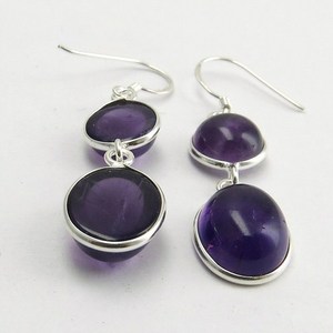 Pendientes de Plata de Ley 925 con Amatista Púrpura, Estilo Bohemio, para Bodas Cristianas, Unisex, Joyería para Mujer - Product Image 4