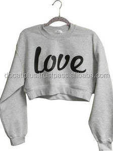 Top corto con capucha y estilo de alta calidad personalizado OEM para mujer ropa deportiva con capucha estampado maternidad talla grande invierno Crop Top Sudadera con capucha - Product Image 2