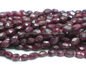 ทับทิมเหลี่ยมเพชรพลอยสีแดงลูกปัดเหลี่ยมเพชรพลอย - Product Image 1