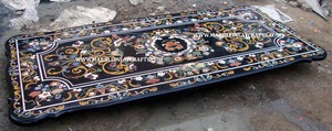 หรูหราสีขาวหินอ่อน Pietra Dura โต๊ะรับประทานอาหาร - Product Image 4