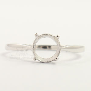 Solide 925 Argent pur Semi Monture Bague de Fiançailles Réglage Rond N'importe Quelle Taille NOUVEAU - Product Image 1