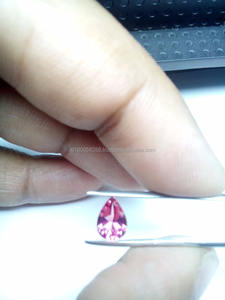 Pierre en verre de tourmaline rose synthétique, taille poire, qualité supérieure, traitée thermiquement, jeu de couleurs, 5x7 mm, 0,68 carat - Product Image 6