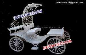 Hermoso Carruaje de Novios, Mini Carruaje Blanco de Dos Plazas, Carruaje de Cenicienta, Carruajes de Caballos de Cenicienta - Product Image 4